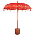 vidaXL Baliński Parasol z Bazą Czerwony i brązowy 220 x 220 x 295 cm