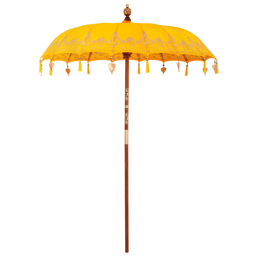 vidaXL Baliński Parasol z Bazą 260 Żółty i brązowy 190 x 190 x 295 cm