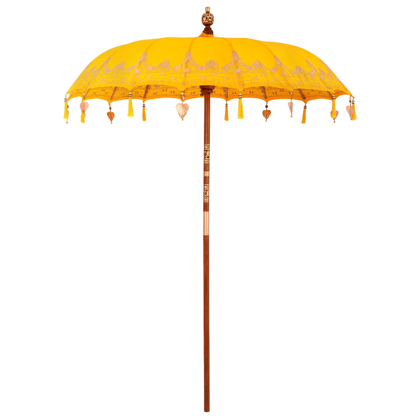 vidaXL Baliński Parasol z Bazą 260 Żółty i brązowy 190 x 190 x 295 cm