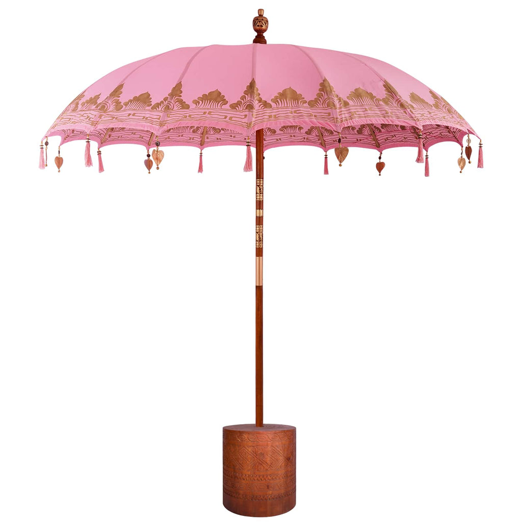 vidaXL Baliński Parasol z Bazą 2 szt. różowy