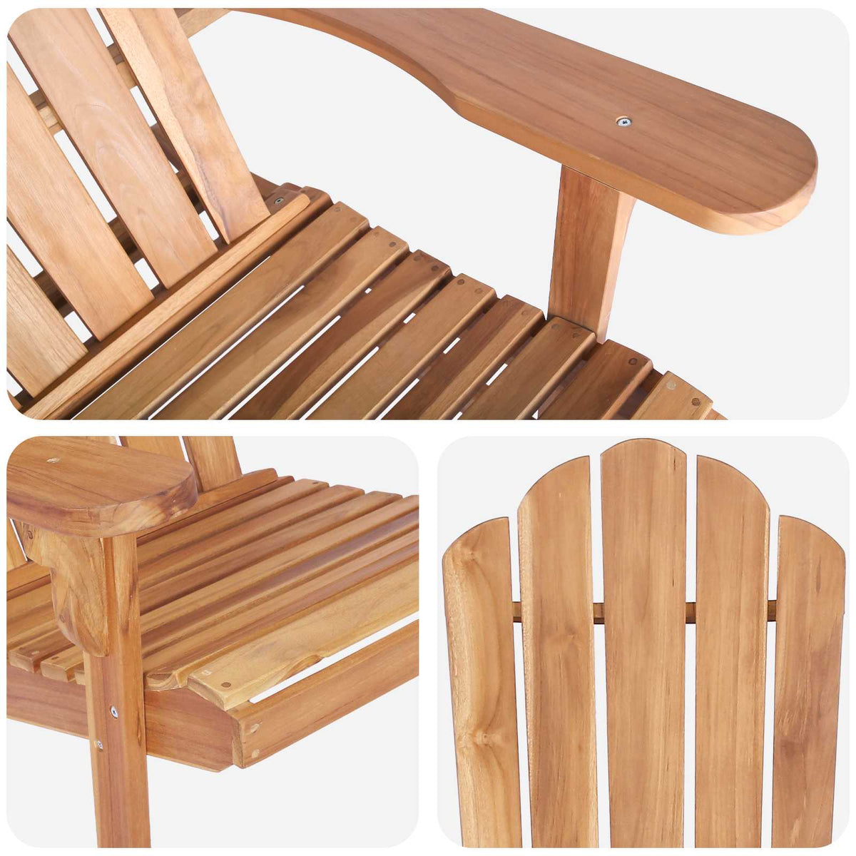 vidaXL Ogród Adirondack Chair naturalny Lite drewno teakowe