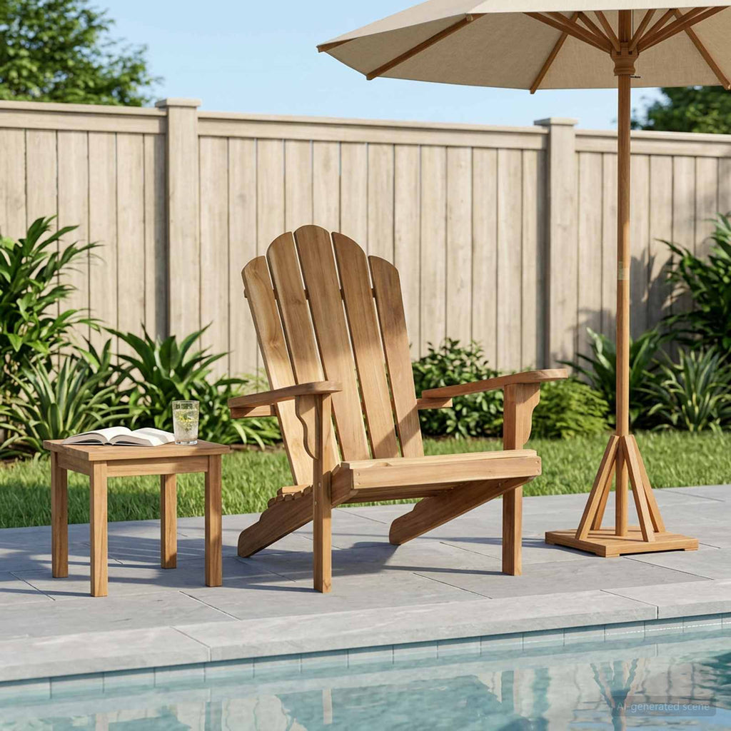 vidaXL Ogród Adirondack Chair naturalny Lite drewno teakowe