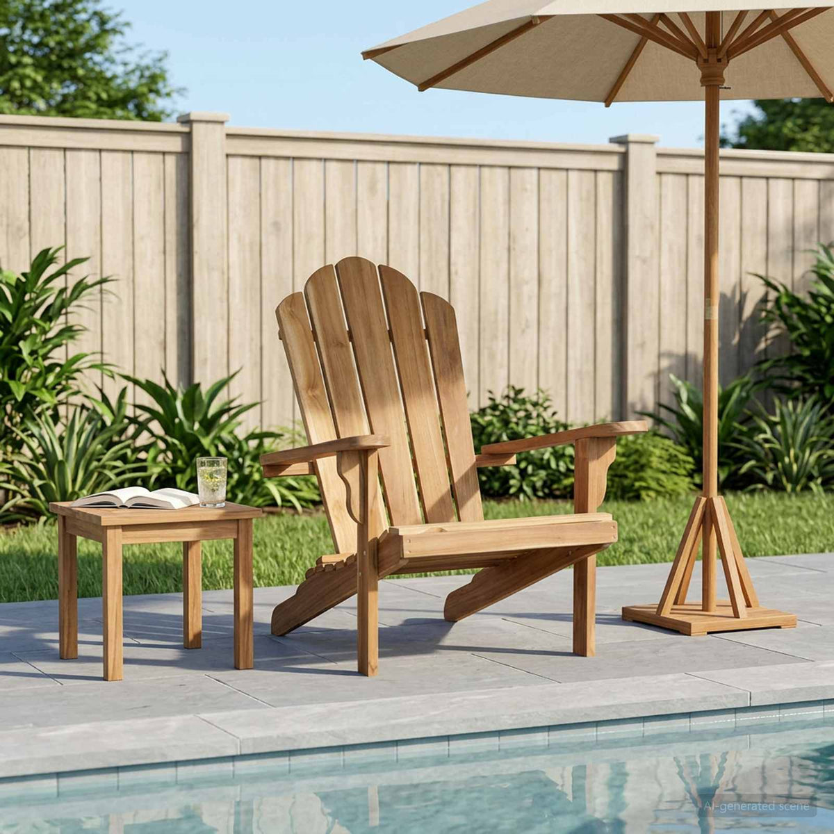 vidaXL Ogród Adirondack Chair naturalny Lite drewno teakowe