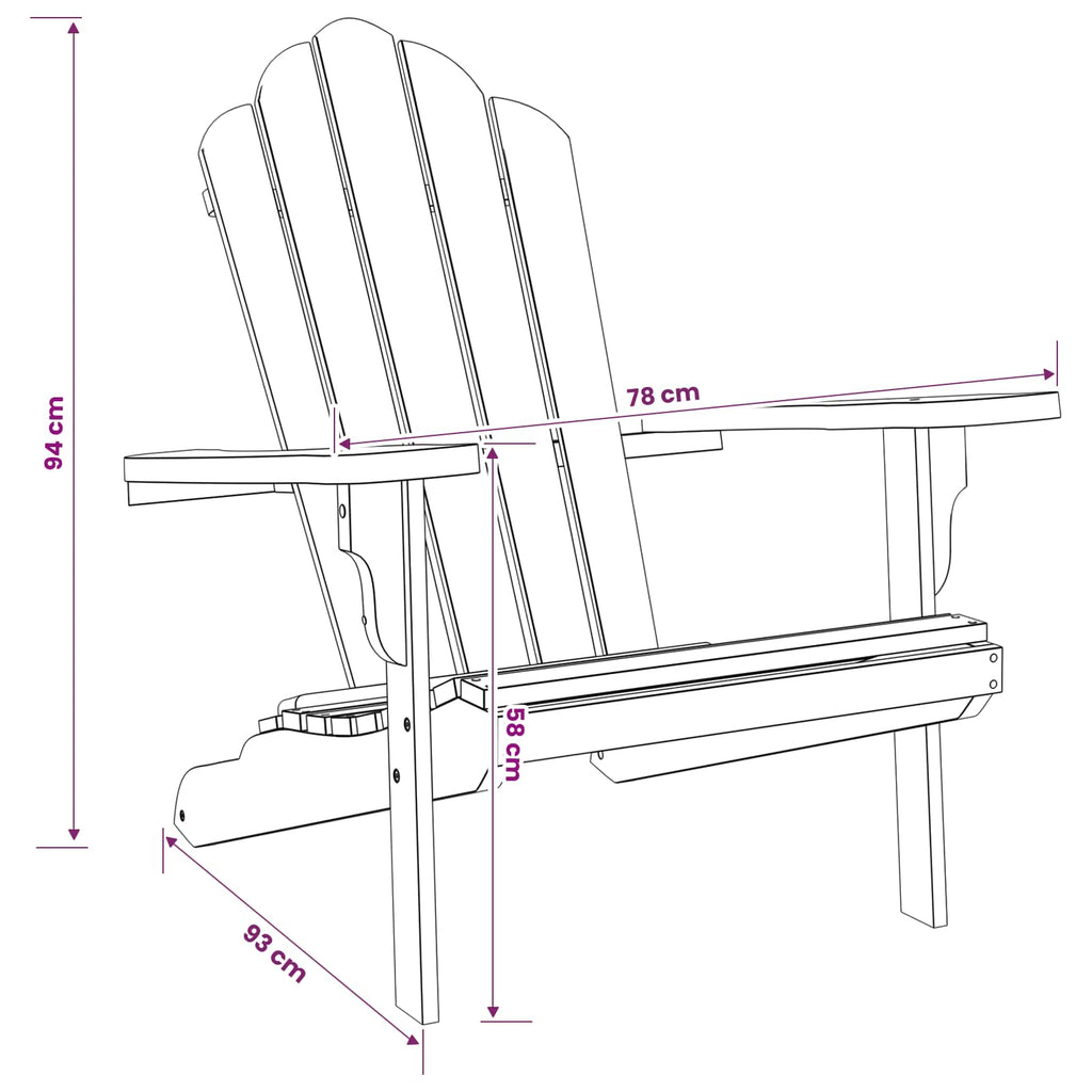 vidaXL Ogród Adirondack Chair naturalny Lite drewno teakowe