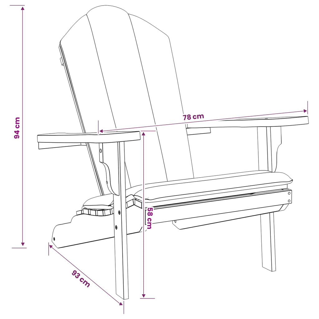 vidaXL Ogród Adirondack Chair naturalny Lite drewno teakowe