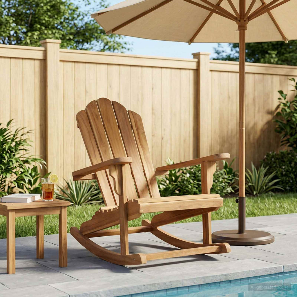 vidaXL Krzesło bujane Adirondack do ogrodu naturalny