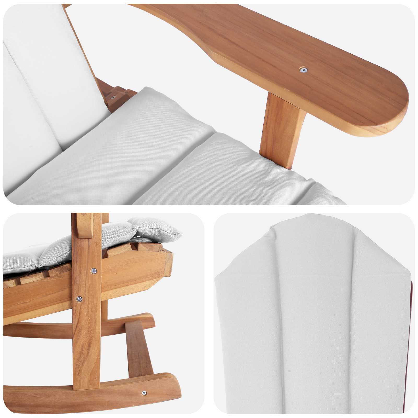 vidaXL Krzesło bujane Adirondack do ogrodu naturalny