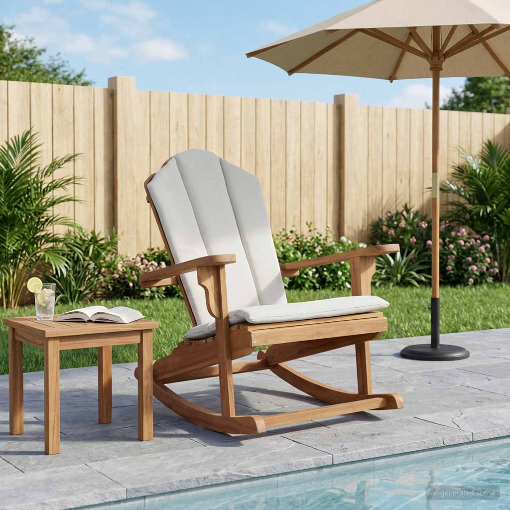 vidaXL Krzesło bujane Adirondack do ogrodu naturalny