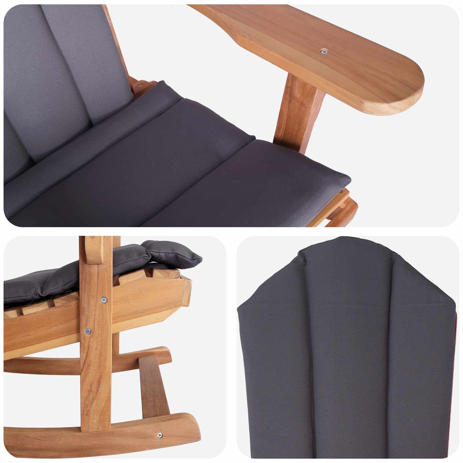 vidaXL Krzesło bujane Adirondack do ogrodu naturalny