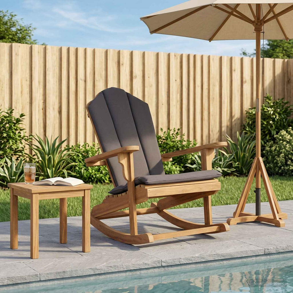 vidaXL Krzesło bujane Adirondack do ogrodu naturalny