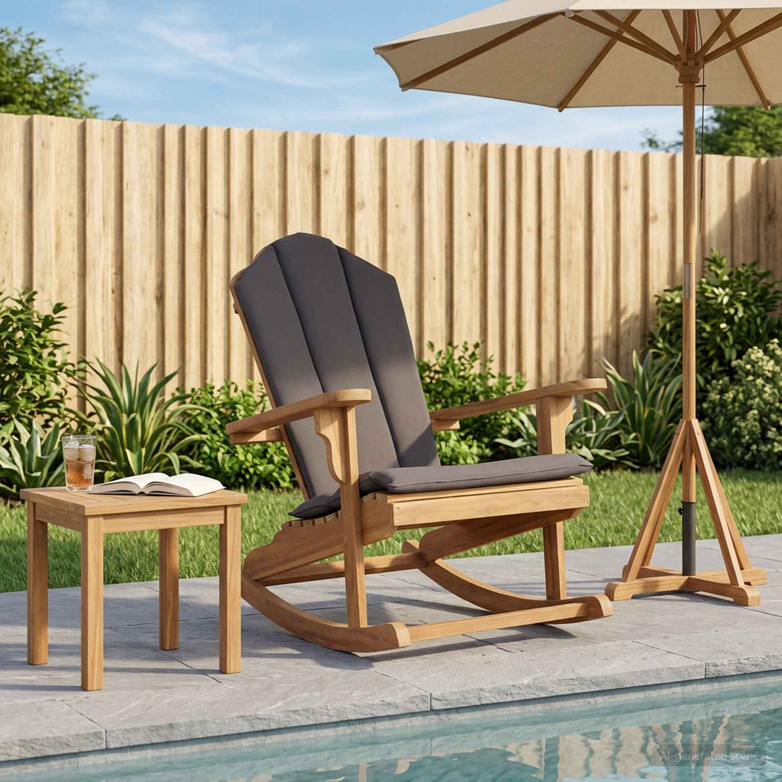 vidaXL Krzesło bujane Adirondack do ogrodu naturalny