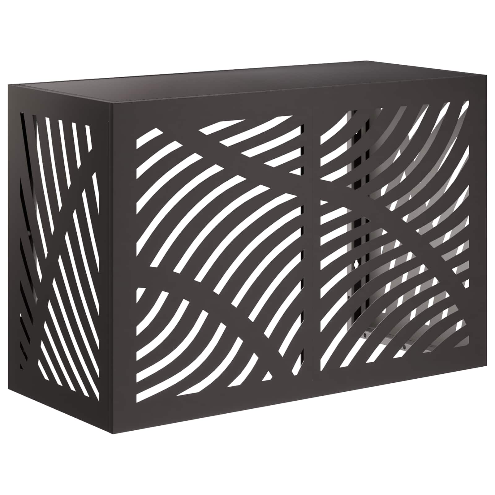 vidaXL Pokrywa do klimatyzatora Czarny 90 x 40 x 60 cm Stal