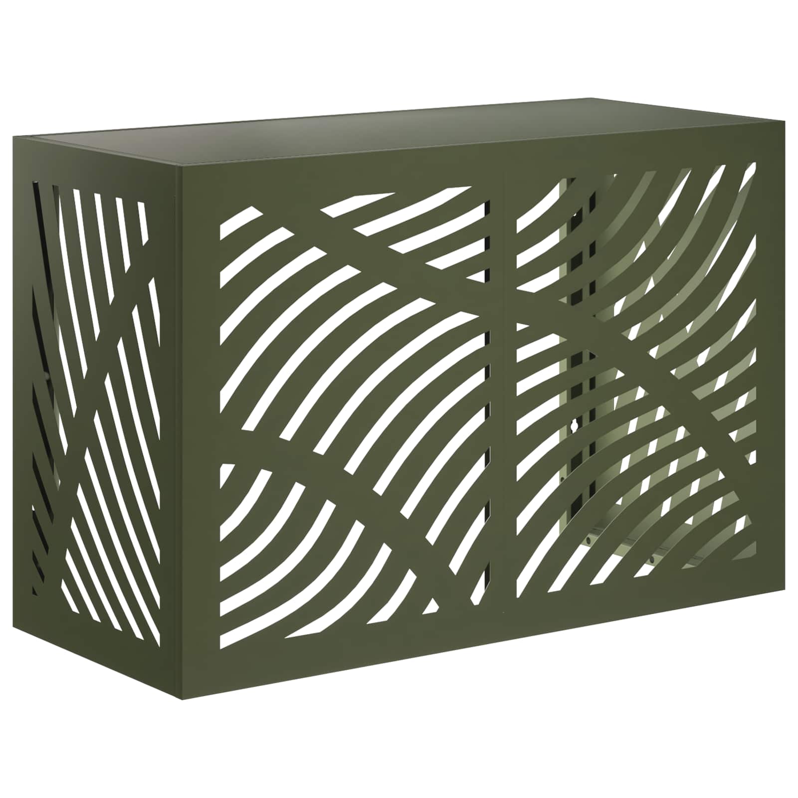 vidaXL Pokrywa do klimatyzatora Oliwkowy zielony 90 x 40 x 60 cm Stal