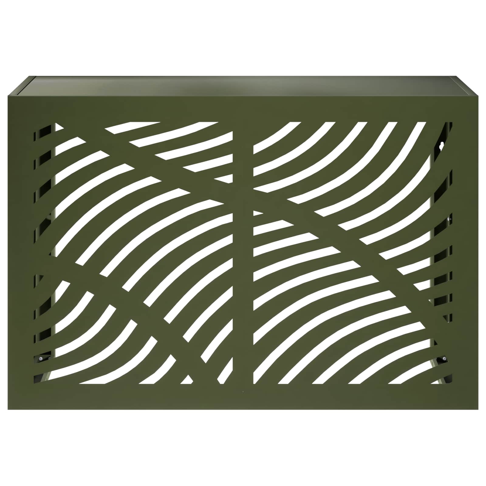 vidaXL Pokrywa do klimatyzatora Oliwkowy zielony 90 x 40 x 60 cm Stal