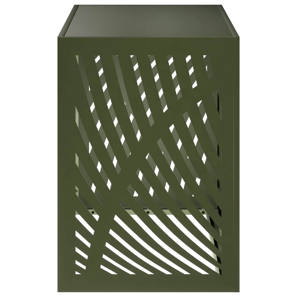 vidaXL Pokrywa do klimatyzatora Oliwkowy zielony 100 x 50 x 70 cm Stal