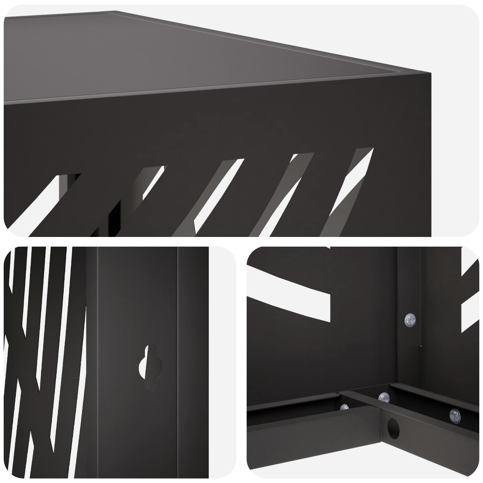 vidaXL Pokrywa do klimatyzatora Czarny 110 x 50 x 80 cm Stal