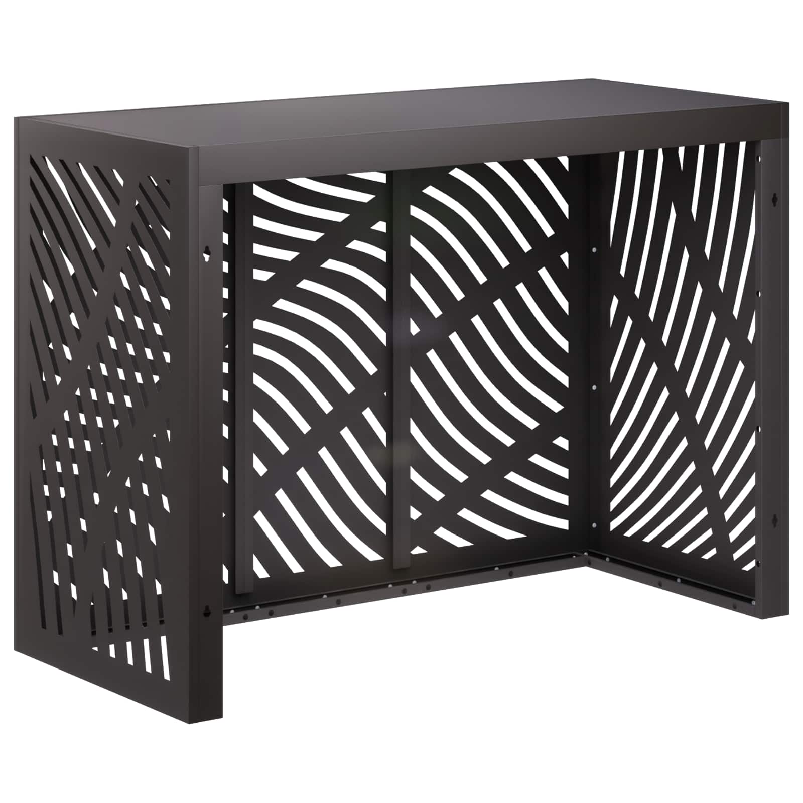 vidaXL Pokrywa do klimatyzatora Czarny 110 x 50 x 80 cm Stal