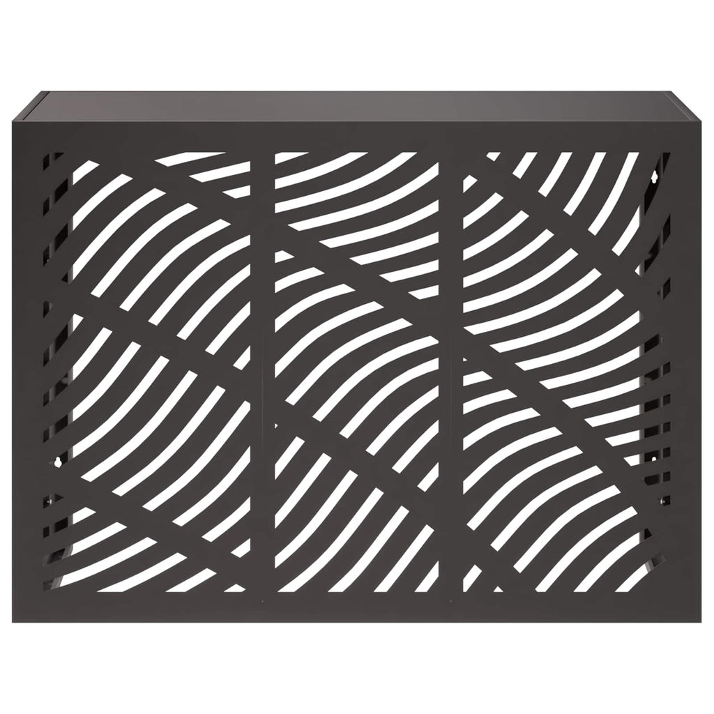 vidaXL Pokrywa do klimatyzatora Czarny 110 x 50 x 80 cm Stal