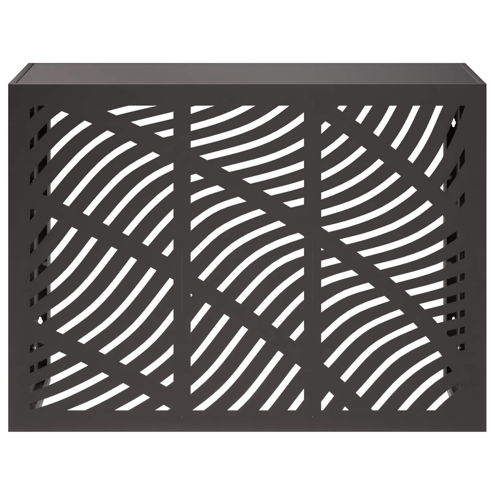 vidaXL Pokrywa do klimatyzatora Czarny 110 x 50 x 80 cm Stal