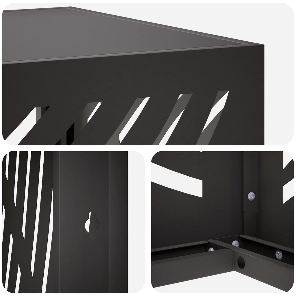 vidaXL Pokrywa do klimatyzatora Czarny 110 x 50 x 105 cm Stal