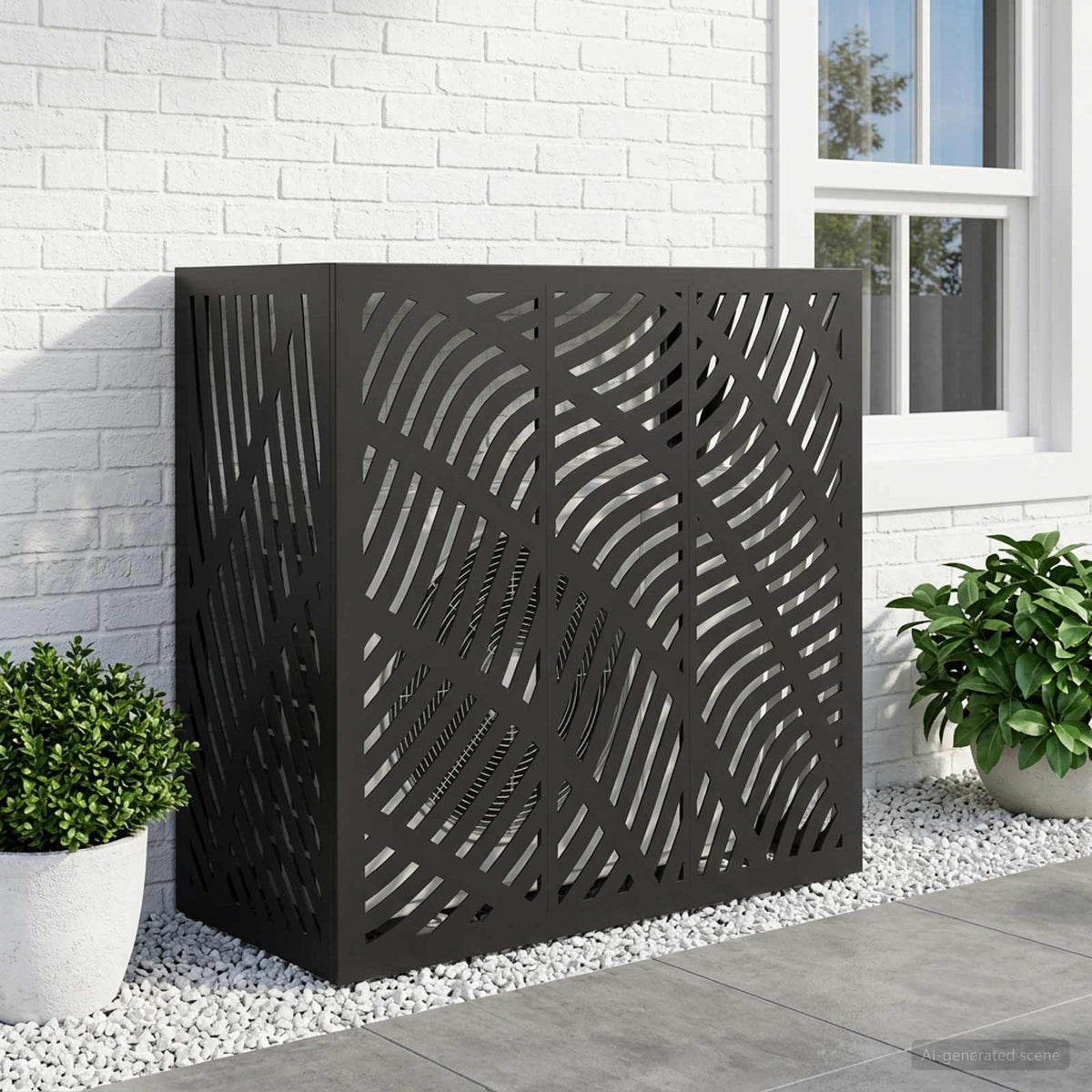vidaXL Pokrywa do klimatyzatora Czarny 110 x 50 x 105 cm Stal