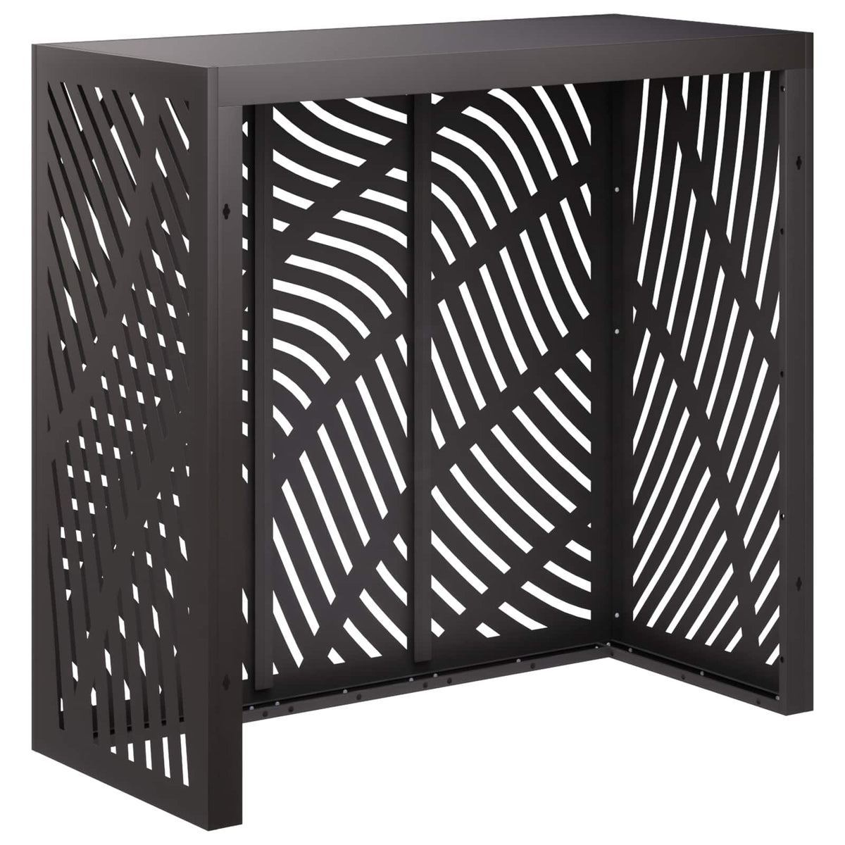 vidaXL Pokrywa do klimatyzatora Czarny 110 x 50 x 105 cm Stal