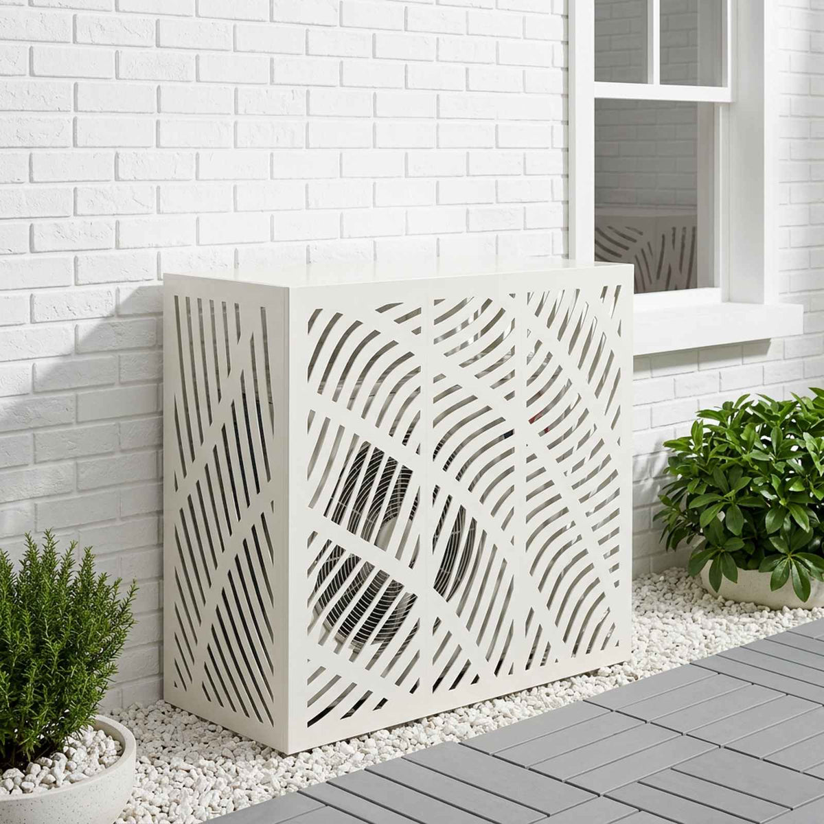 vidaXL Pokrywa do klimatyzatora Biały 110 x 50 x 105 cm Stal