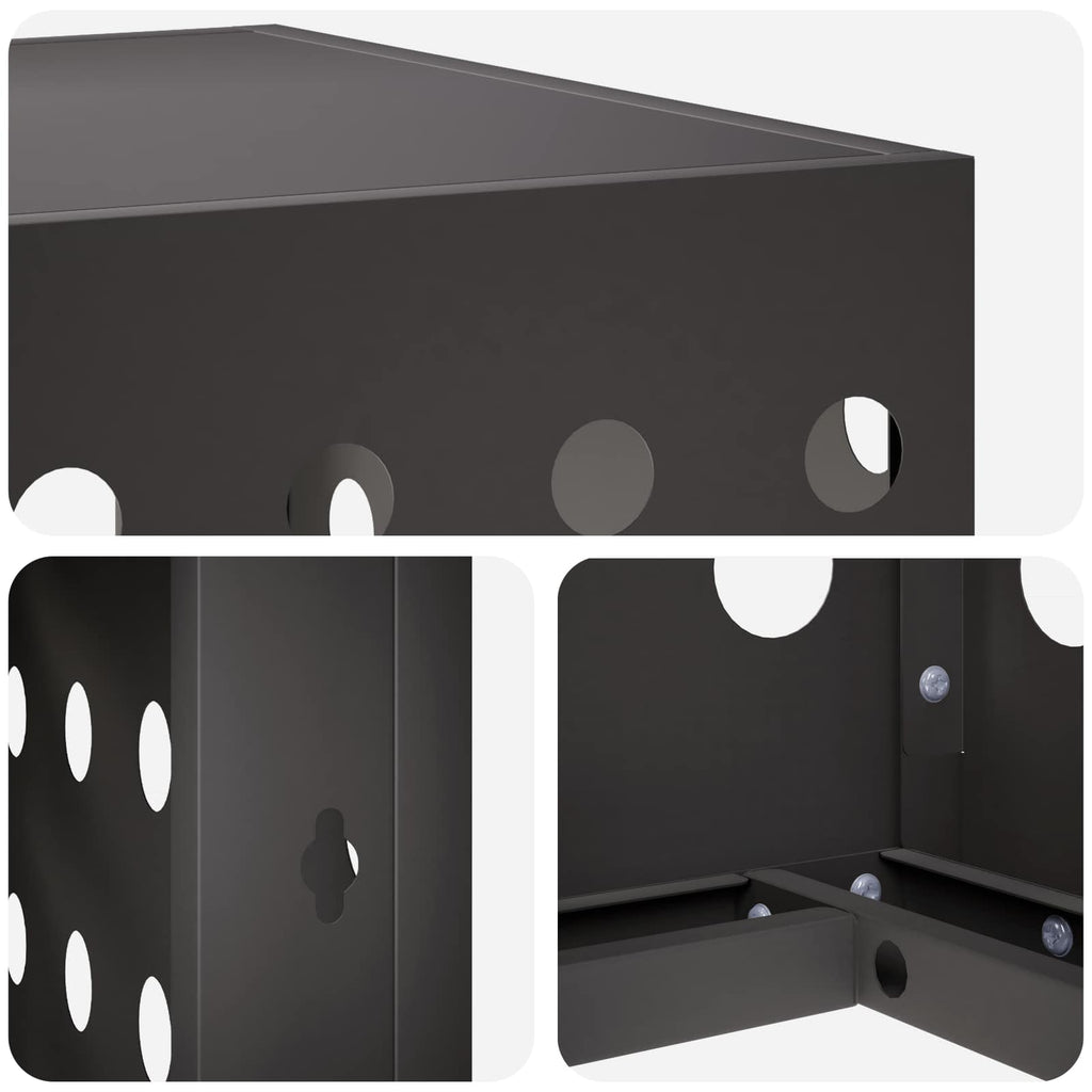 vidaXL Pokrywa do klimatyzatora Czarny 90 x 40 x 60 cm Stal