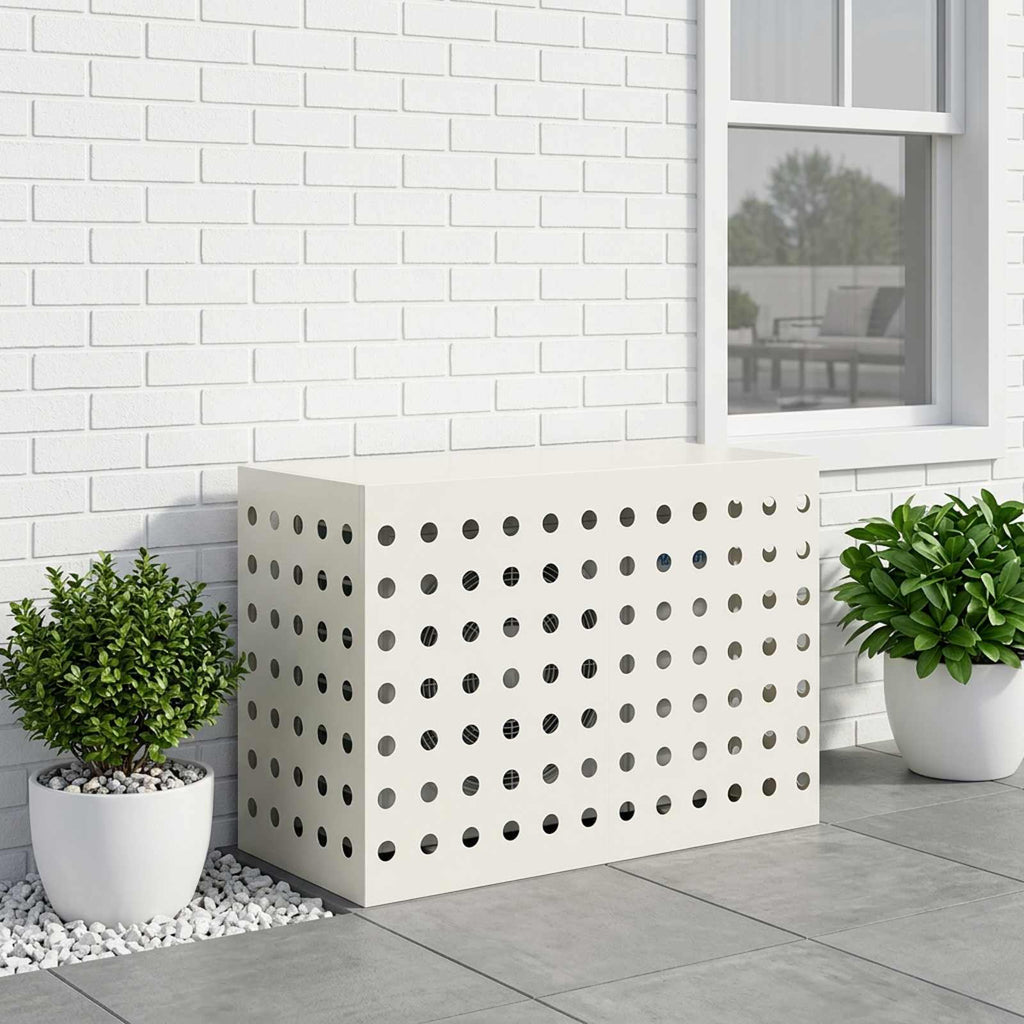 vidaXL Pokrywa do klimatyzatora Biały 90 x 40 x 60 cm Stal