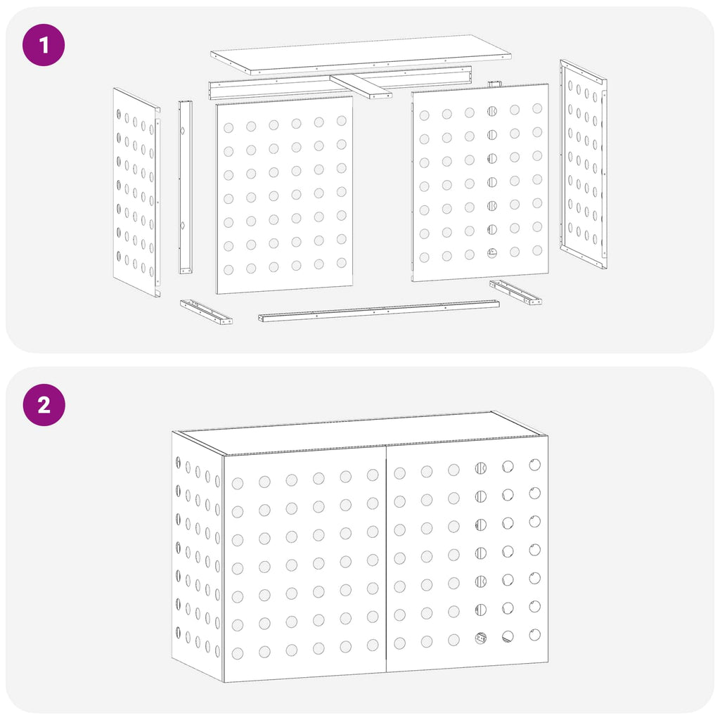 vidaXL Pokrywa do klimatyzatora Biały 90 x 40 x 60 cm Stal