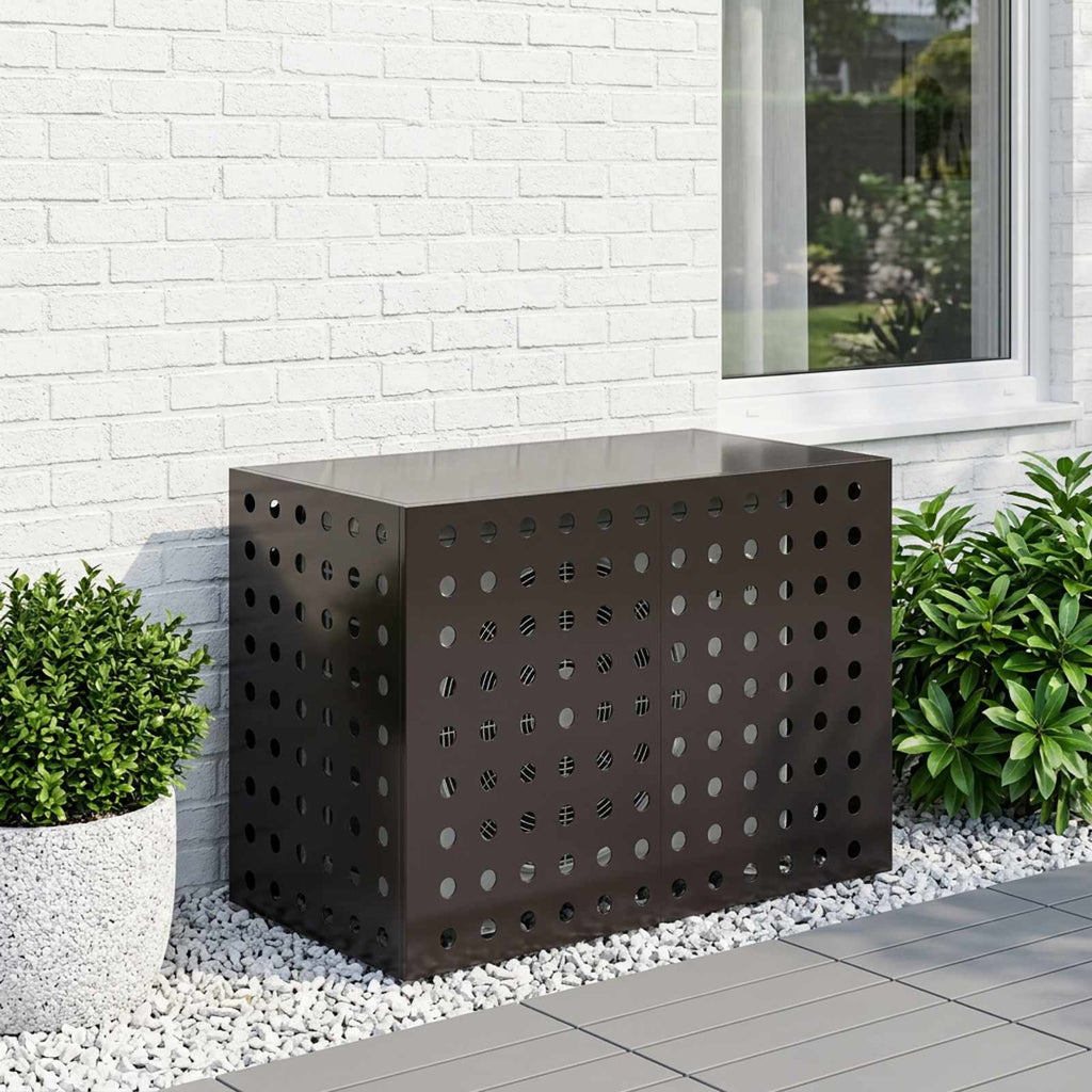 vidaXL Pokrywa do klimatyzatora Czarny 100 x 50 x 70 cm Stal