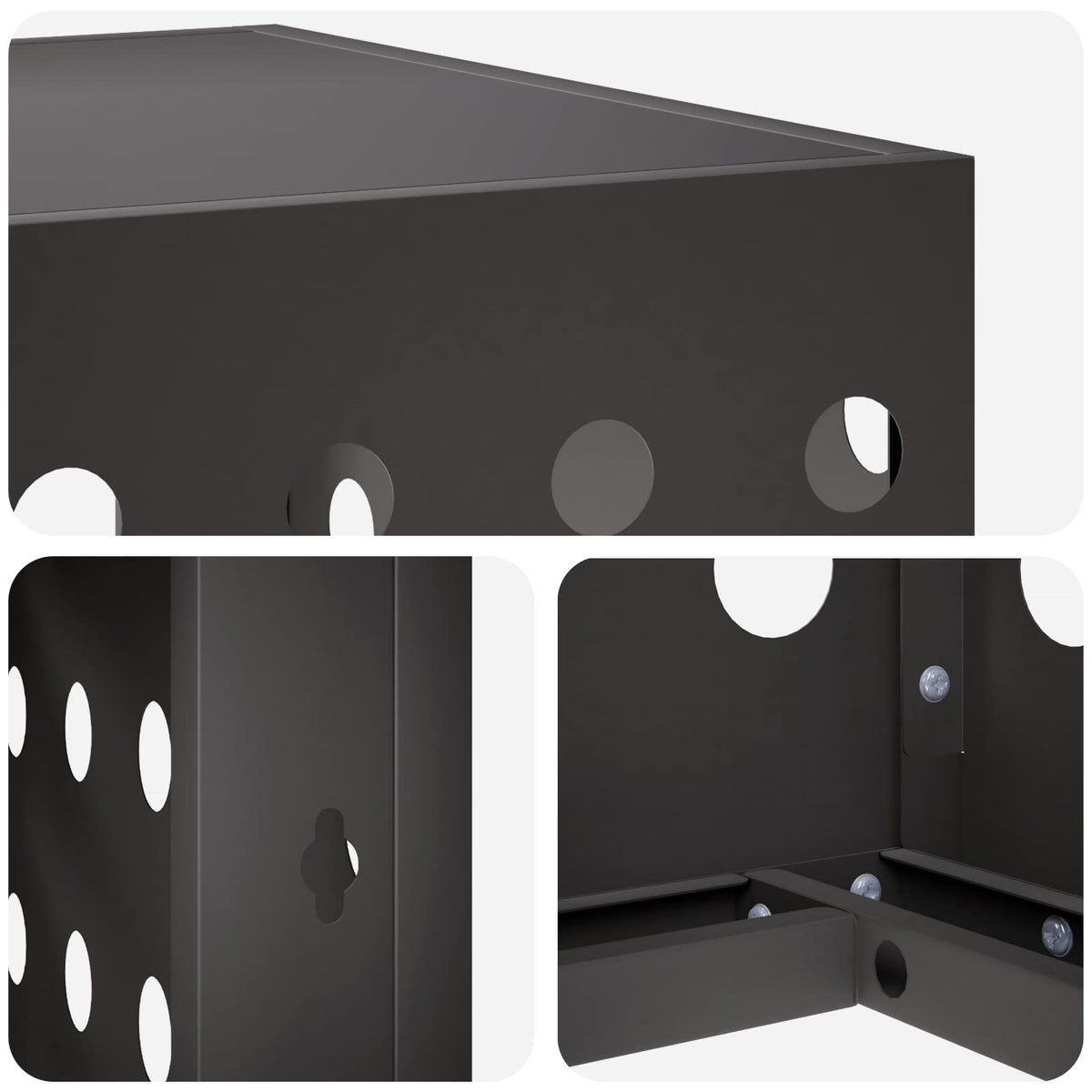 vidaXL Pokrywa do klimatyzatora Czarny 100 x 50 x 70 cm Stal