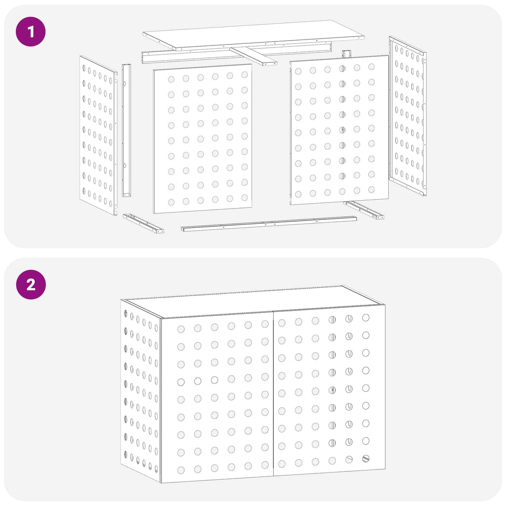 vidaXL Pokrywa do klimatyzatora Czarny 100 x 50 x 70 cm Stal