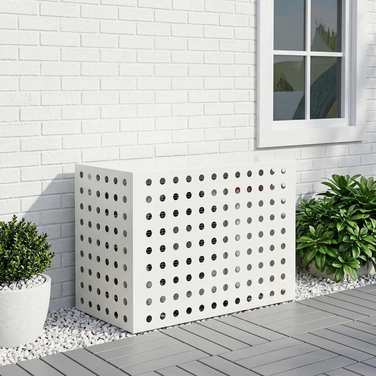vidaXL Pokrywa do klimatyzatora Biały 100 x 50 x 70 cm Stal