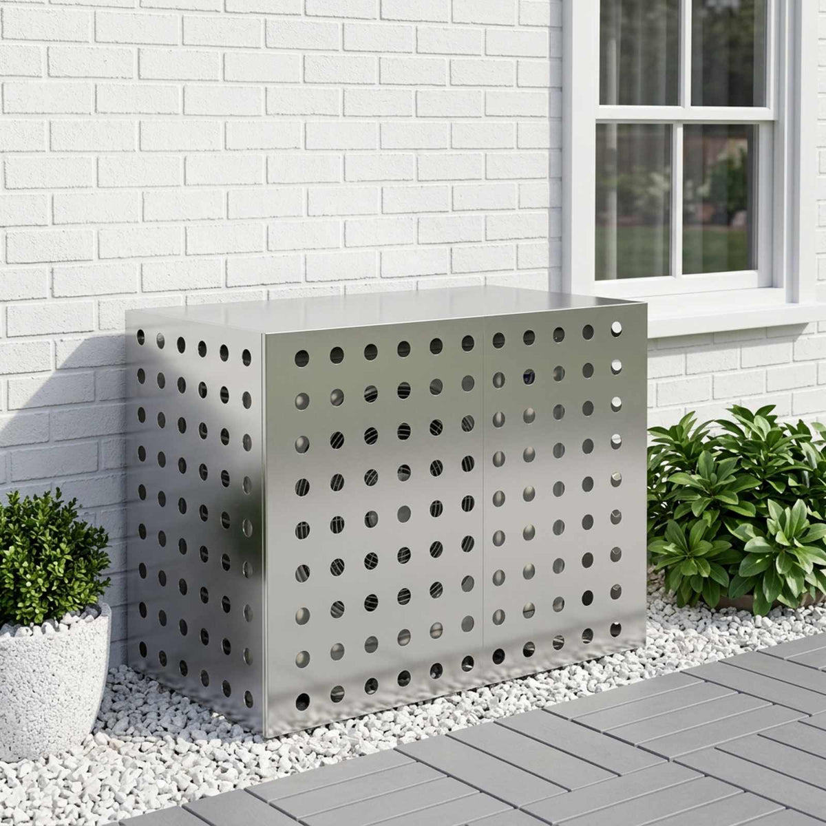 vidaXL Pokrywa do klimatyzatora srebrny 100 x 50 x 70 cm