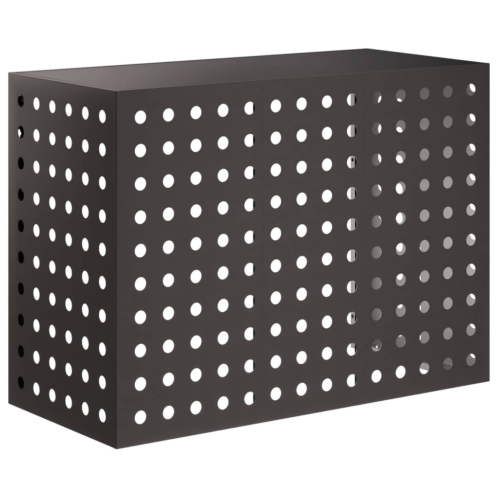 vidaXL Pokrywa do klimatyzatora Czarny 110 x 50 x 80 cm Stal