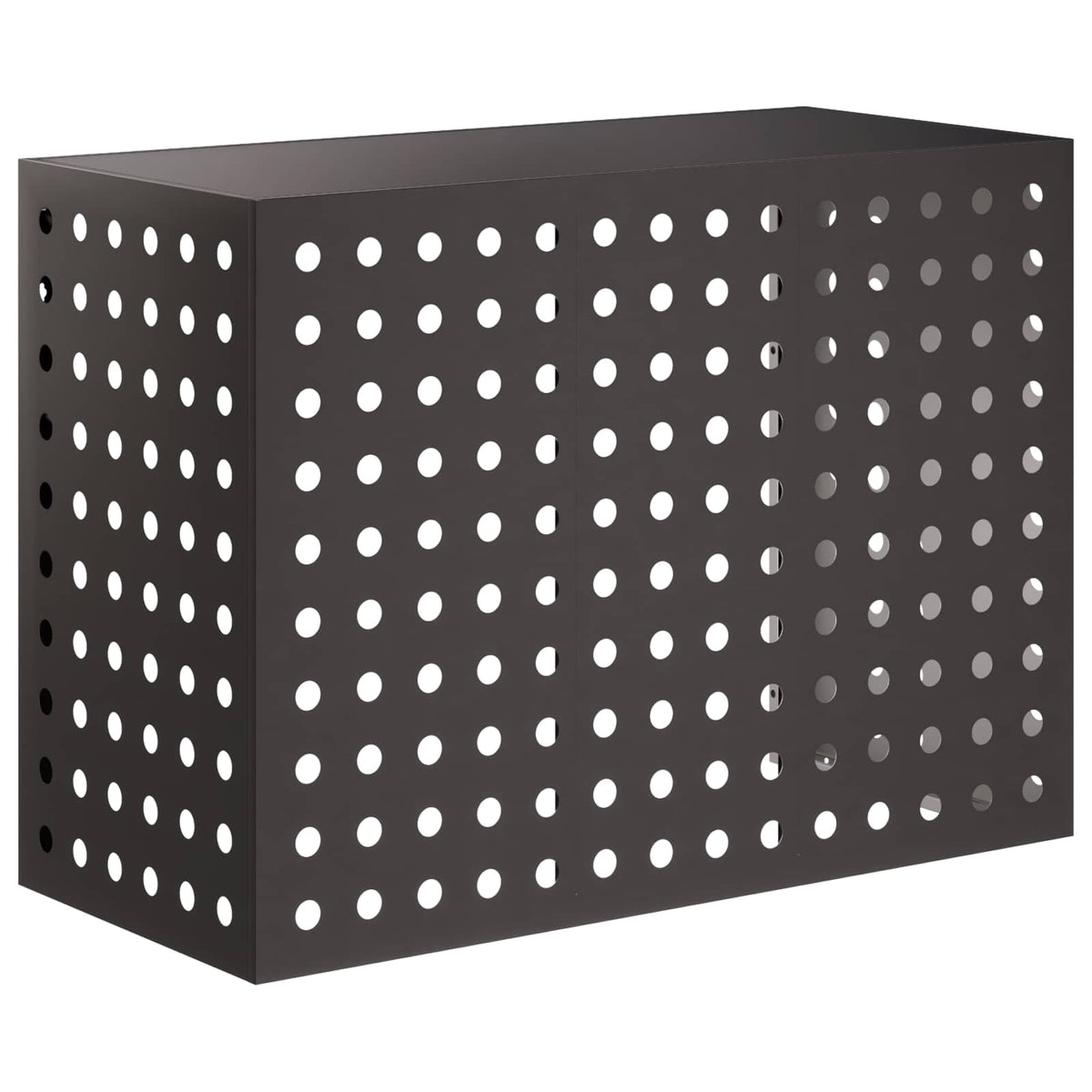 vidaXL Pokrywa do klimatyzatora Czarny 110 x 50 x 80 cm Stal