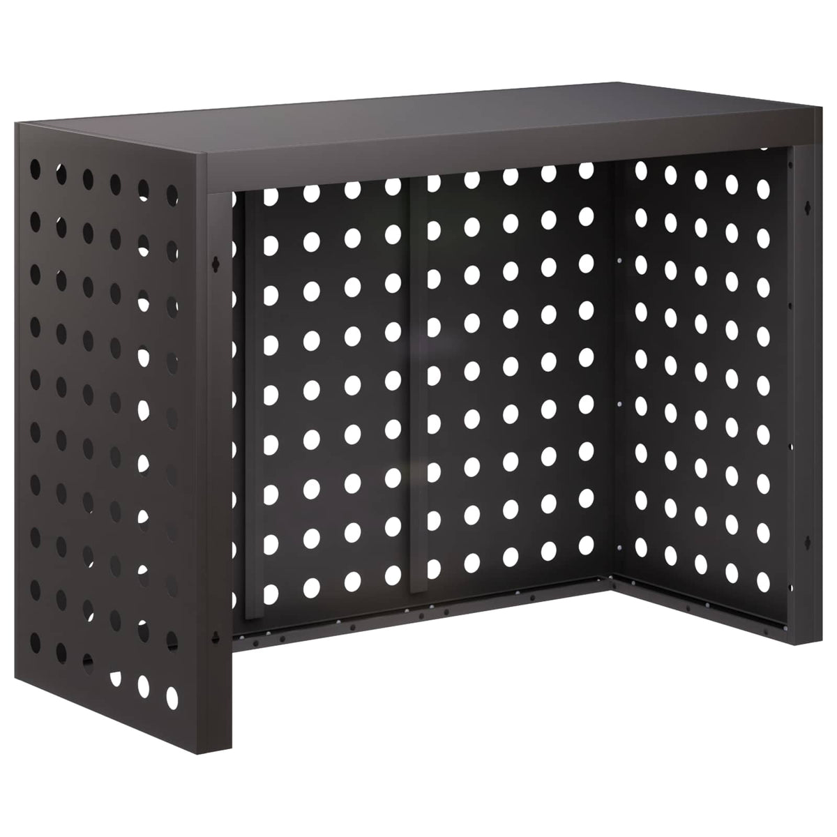 vidaXL Pokrywa do klimatyzatora Czarny 110 x 50 x 80 cm Stal