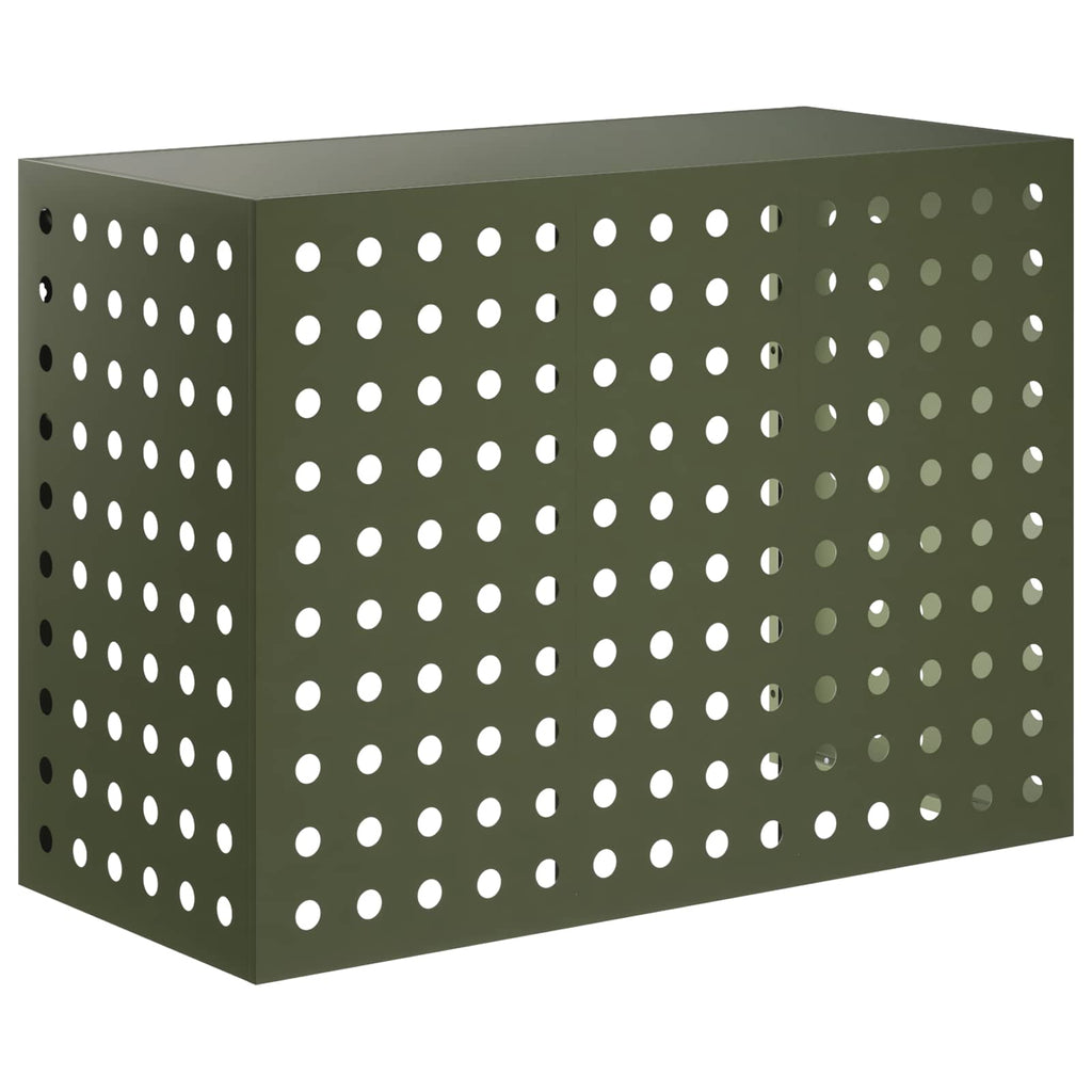 vidaXL Pokrywa do klimatyzatora Oliwkowy zielony 110 x 50 x 80 cm Stal