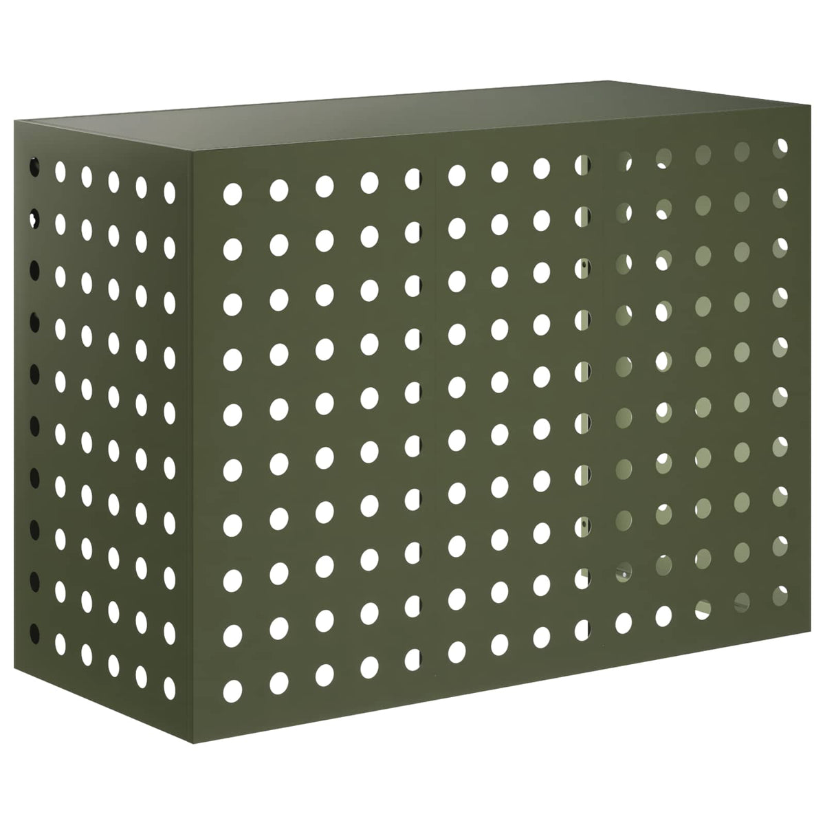 vidaXL Pokrywa do klimatyzatora Oliwkowy zielony 110 x 50 x 80 cm Stal