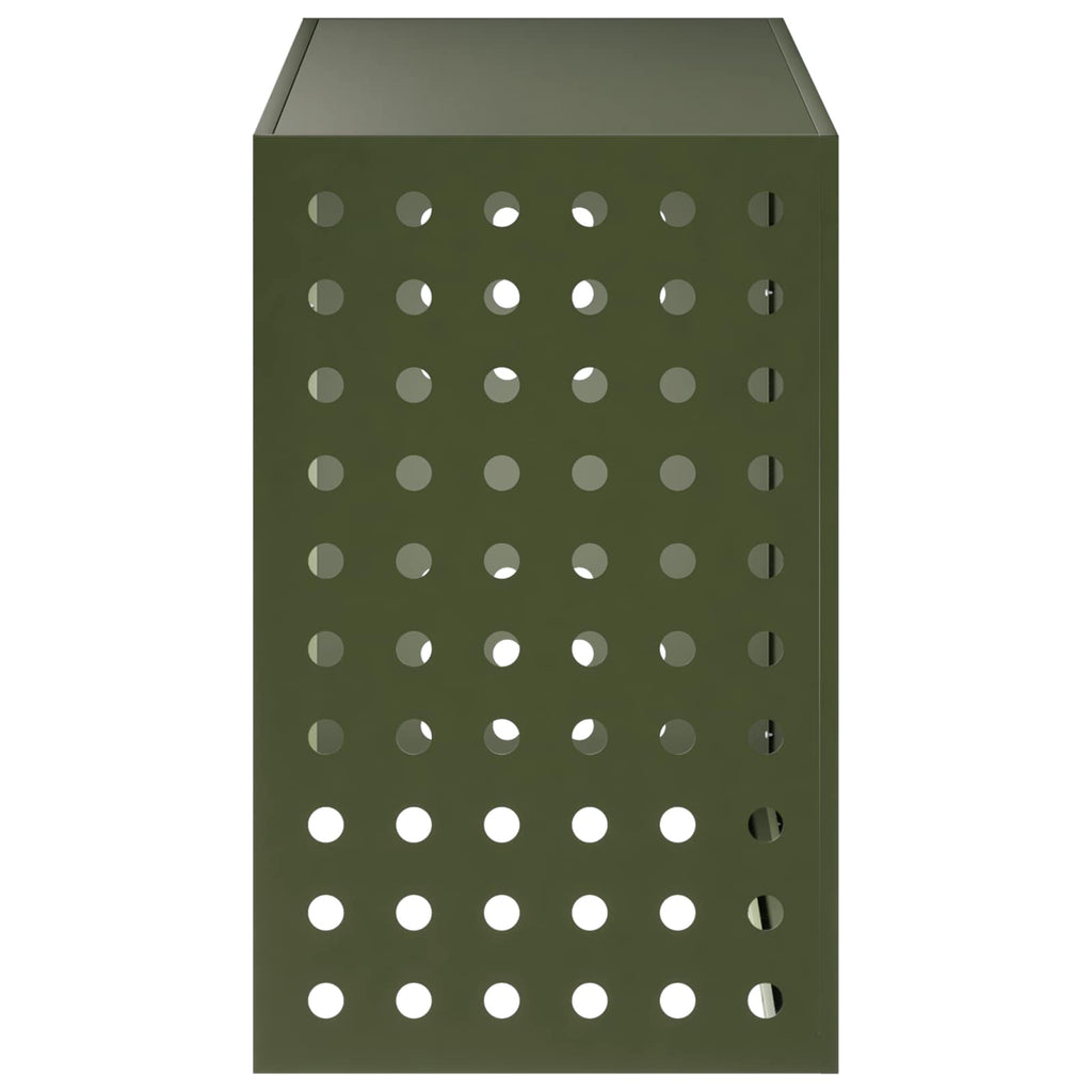 vidaXL Pokrywa do klimatyzatora Oliwkowy zielony 110 x 50 x 80 cm Stal