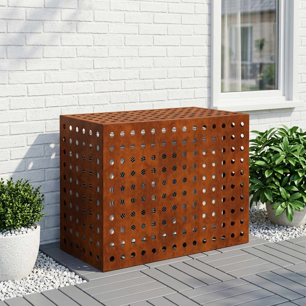 vidaXL Pokrywa do klimatyzatora Rdzawy 110 x 50 x 80 cm