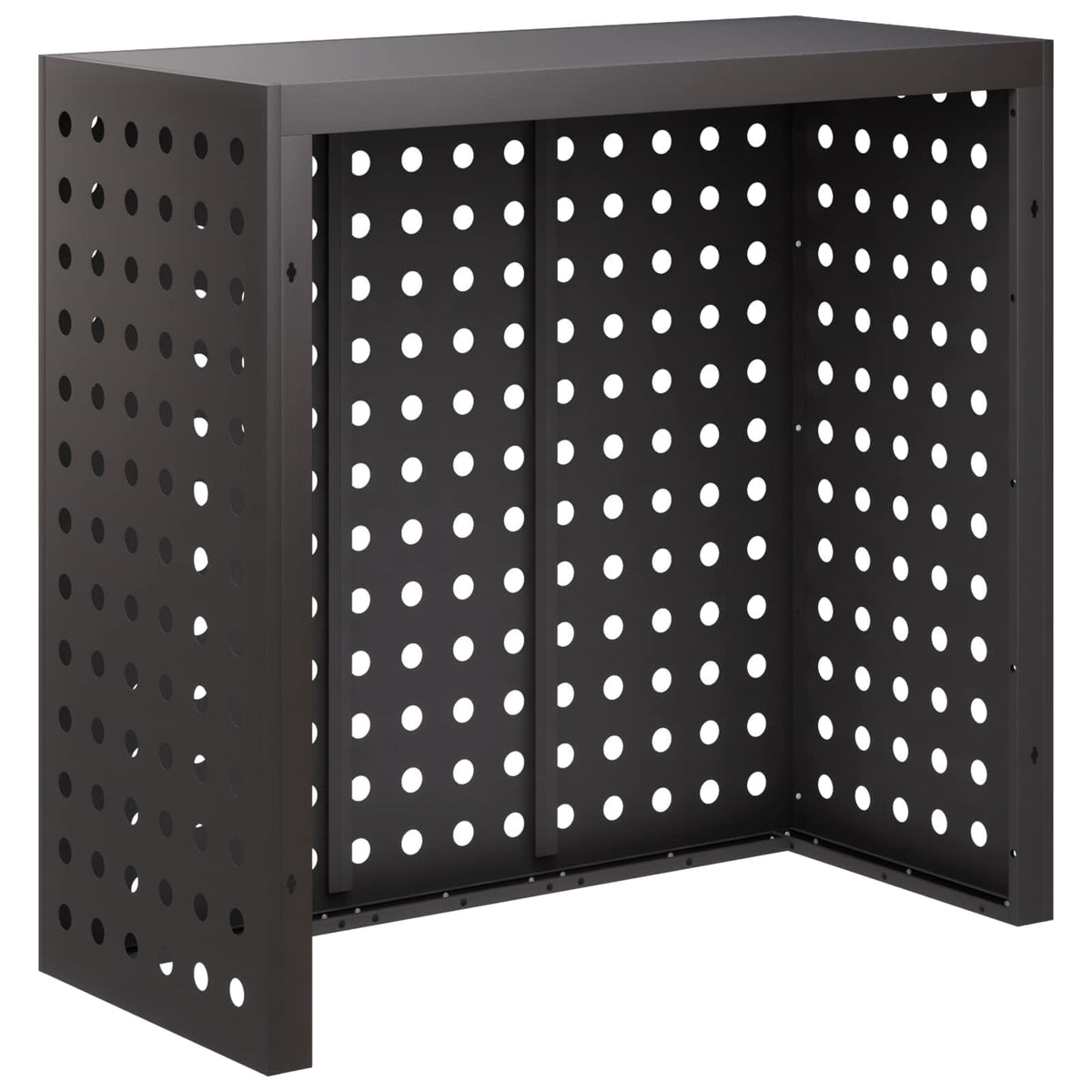 vidaXL Pokrywa do klimatyzatora Czarny 110 x 50 x 105 cm Stal