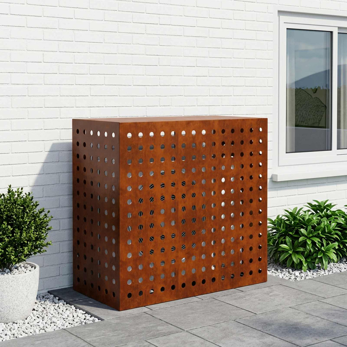 vidaXL Pokrywa do klimatyzatora Rdzawy 110 x 50 x 105 cm