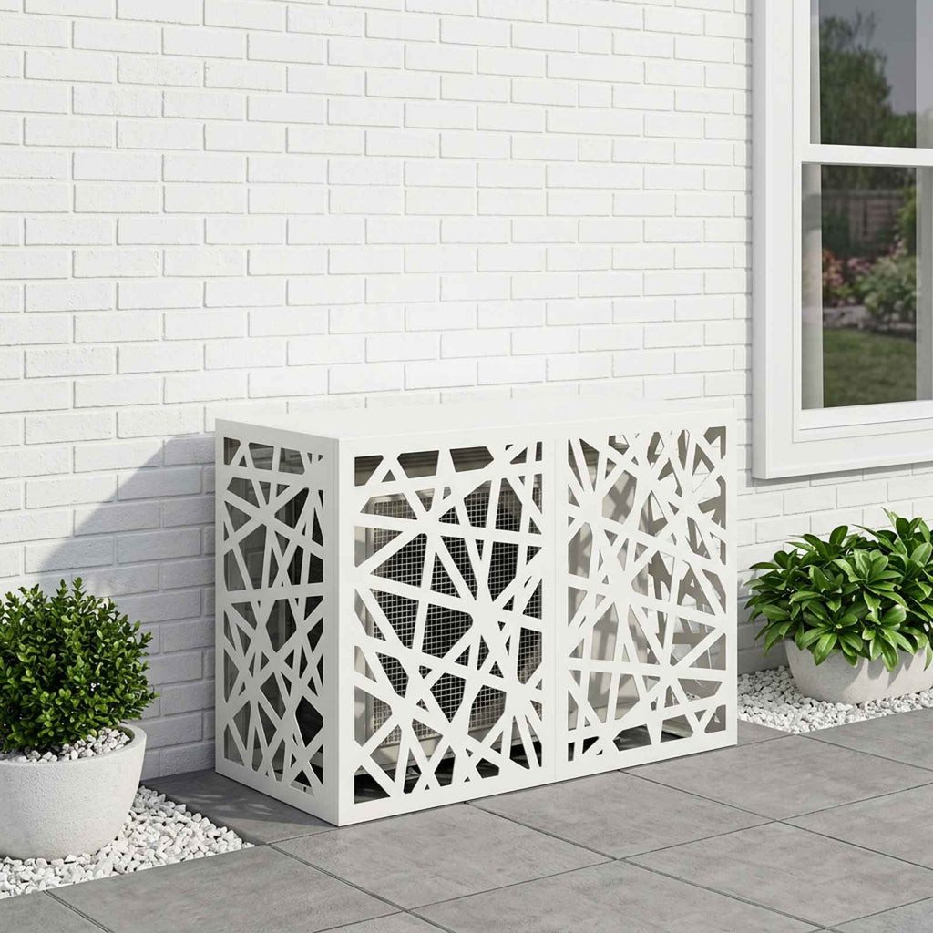 vidaXL Pokrywa do klimatyzatora Biały 90 x 40 x 60 cm Stal