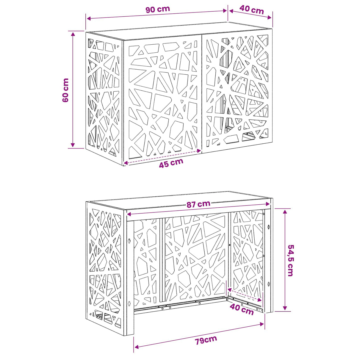 vidaXL Pokrywa do klimatyzatora antracytowy 90 x 40 x 60 cm Stal