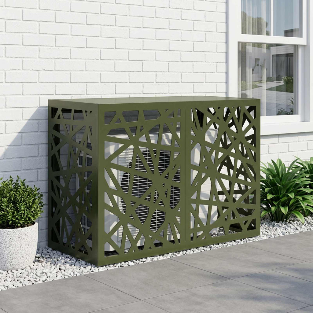 vidaXL Pokrywa do klimatyzatora Oliwkowy zielony 90 x 40 x 60 cm Stal