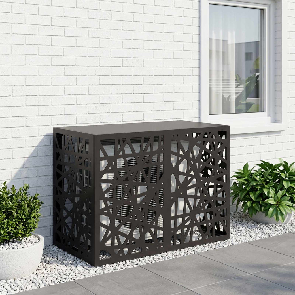 vidaXL Pokrywa do klimatyzatora Czarny 100 x 50 x 70 cm Stal