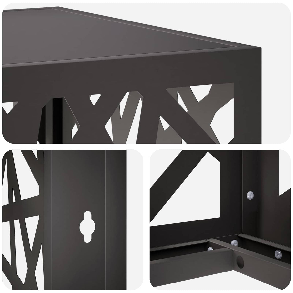 vidaXL Pokrywa do klimatyzatora Czarny 100 x 50 x 70 cm Stal