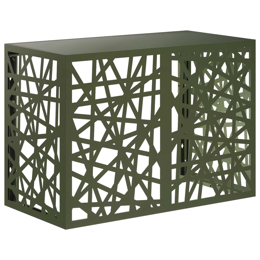 vidaXL Pokrywa do klimatyzatora Oliwkowy zielony 100 x 50 x 70 cm Stal